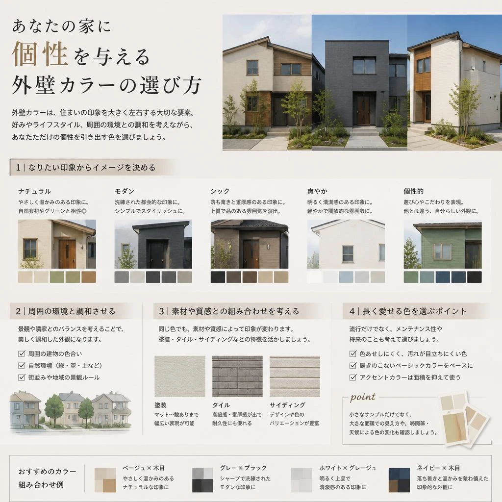 あなたの家に個性を与える外壁カラーの選び方