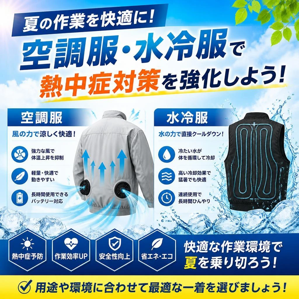 夏の作業を快適に！空調服・水冷服で熱中症対策を強化しよう！