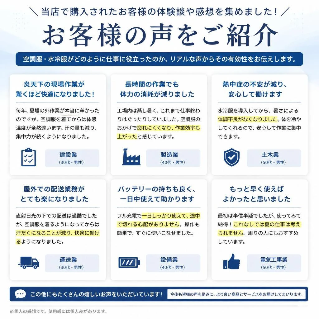 実際の使用者の声