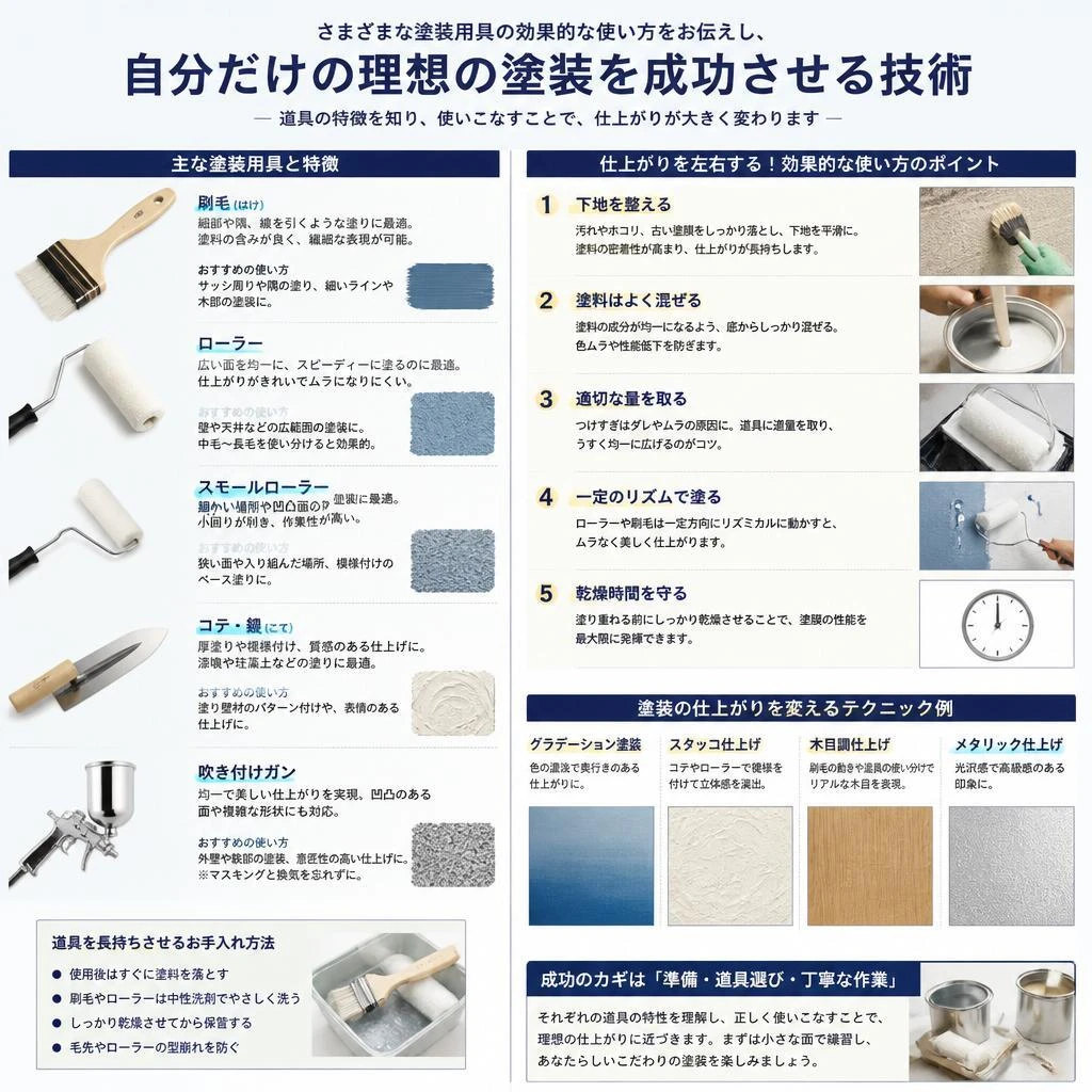 塗装用具の効果的な使い方