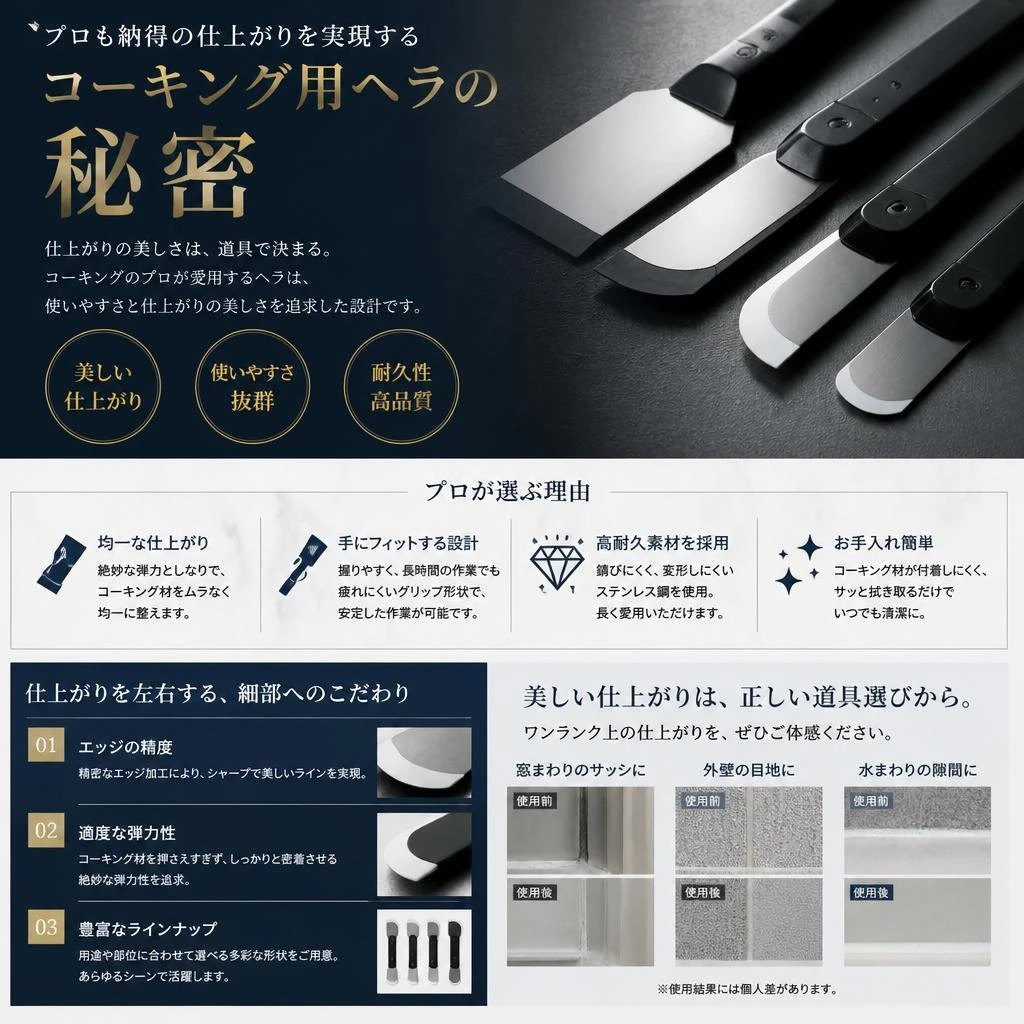 プロも納得の仕上がりを実現するコーキング用ヘラの秘密