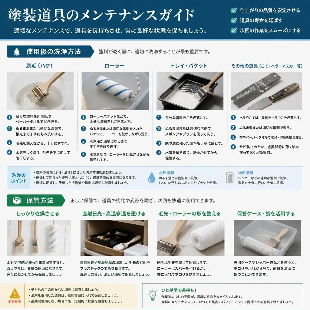 道具の手入れと保管の重要性