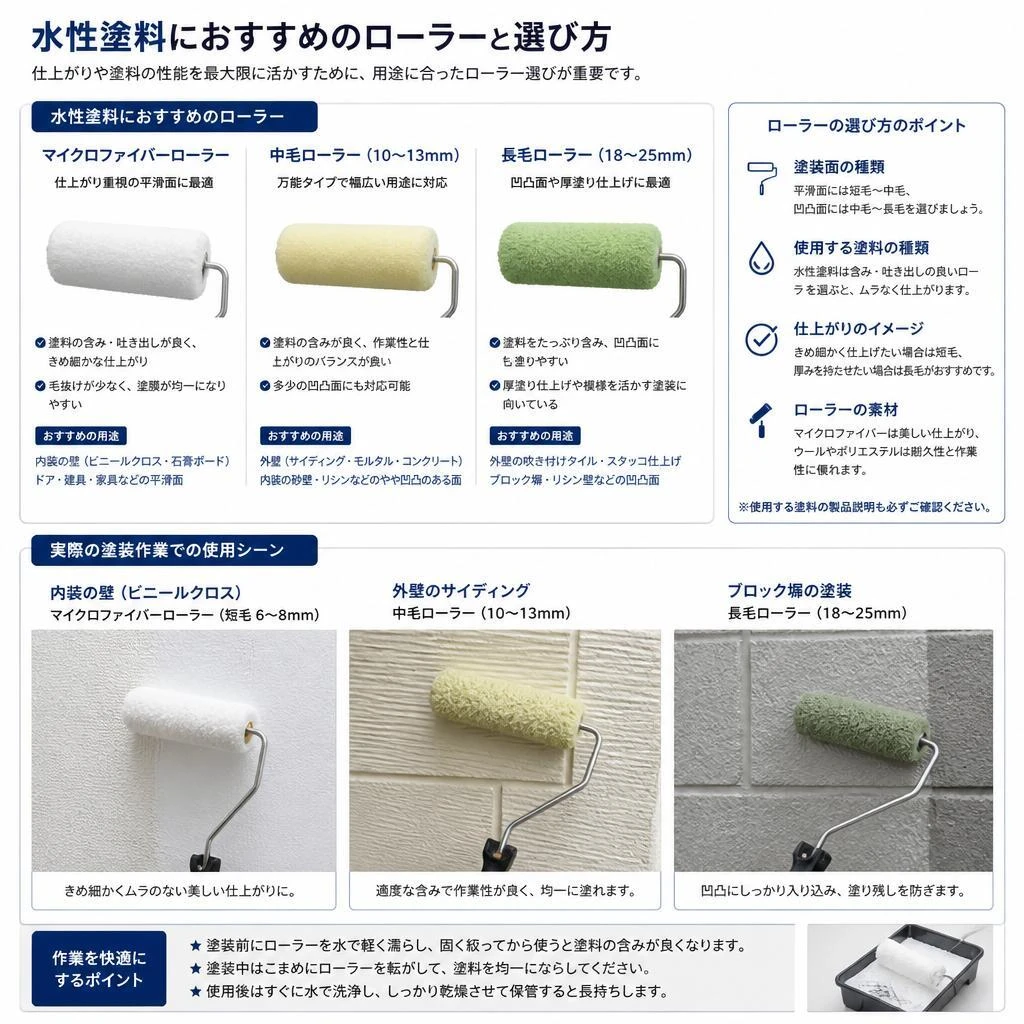 水性塗料に最適なローラーの選び方