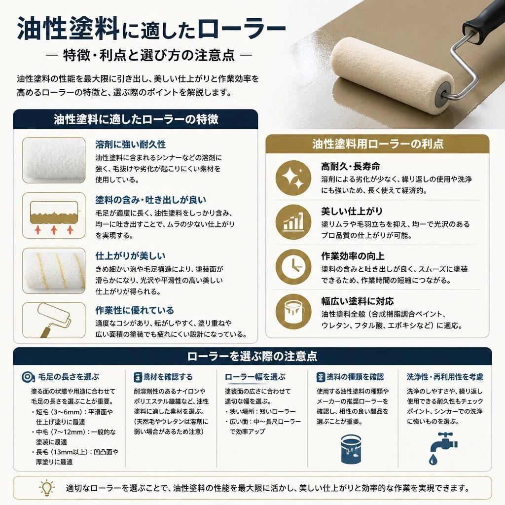 油性塗料に最適なローラーの選び方