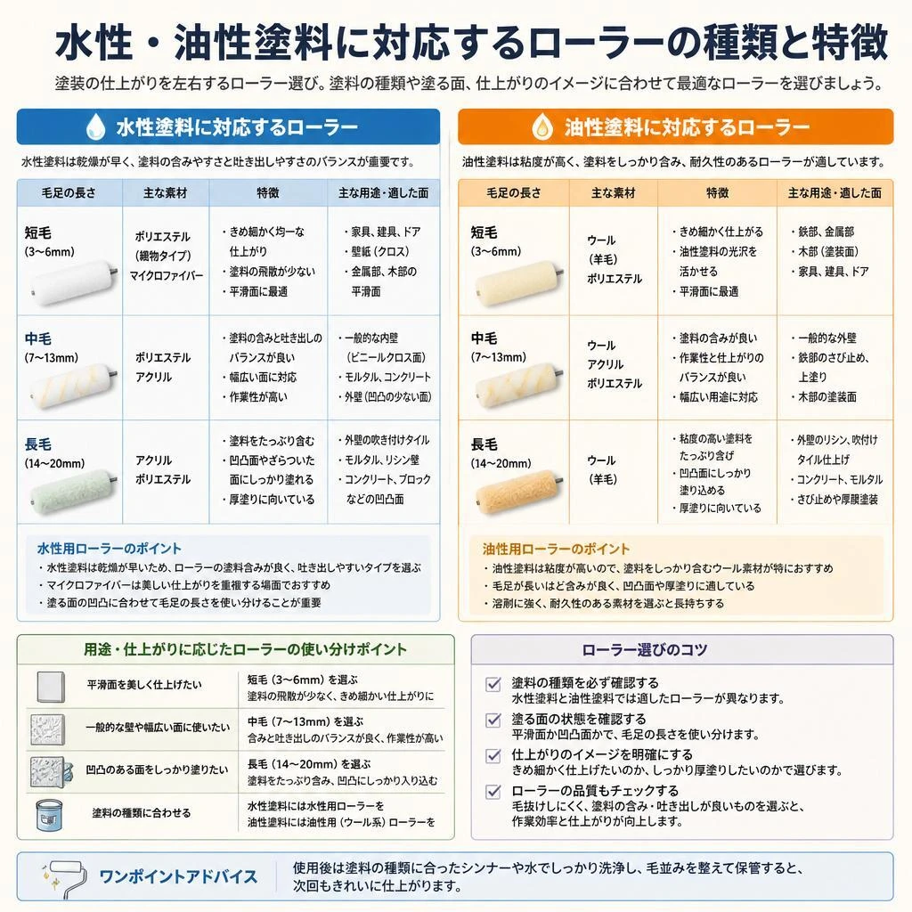 ローラーの種類と特徴