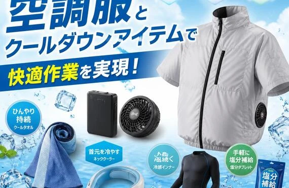 暑い夏を乗り切る！空調服とクールダウンアイテムで快適作業を実現！