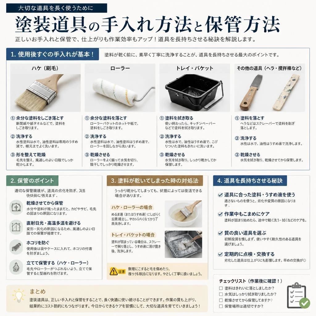 道具の手入れと保管方法
