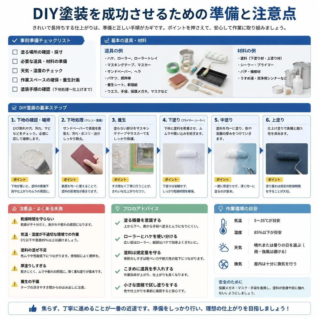DIY塗装の準備とポイント