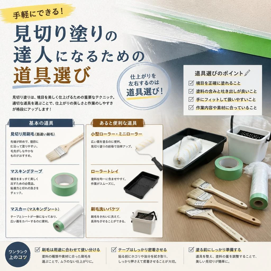 手軽にできる！見切り塗りの達人になるための道具選び