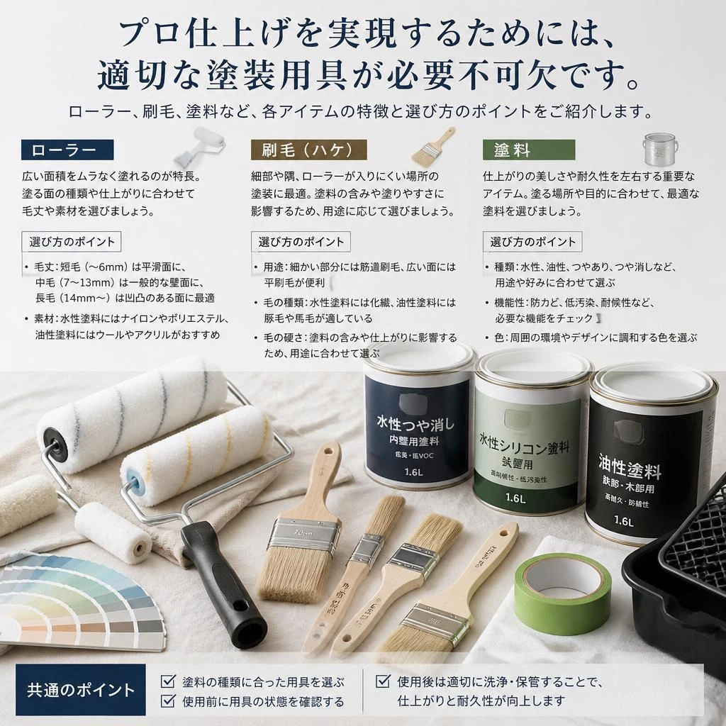 正しい塗装用具の選び方