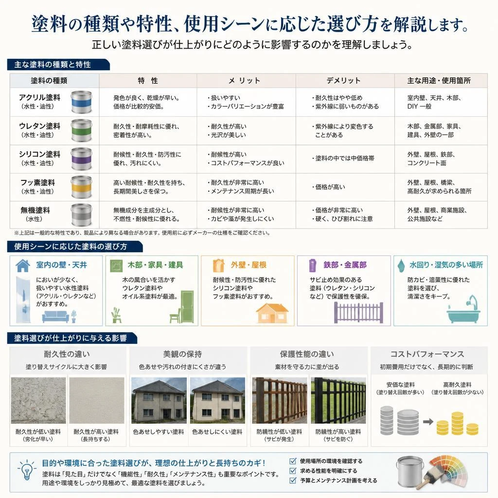 塗料の選び方とその影響