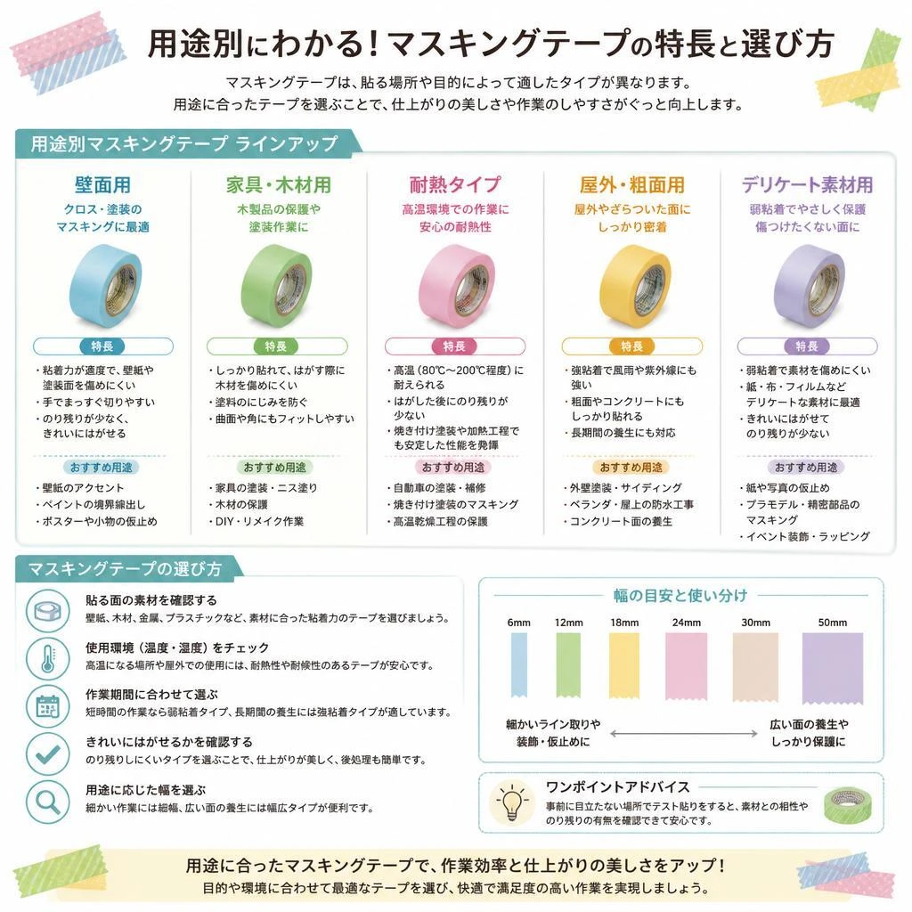 2. さまざまなマスキングテープの種類