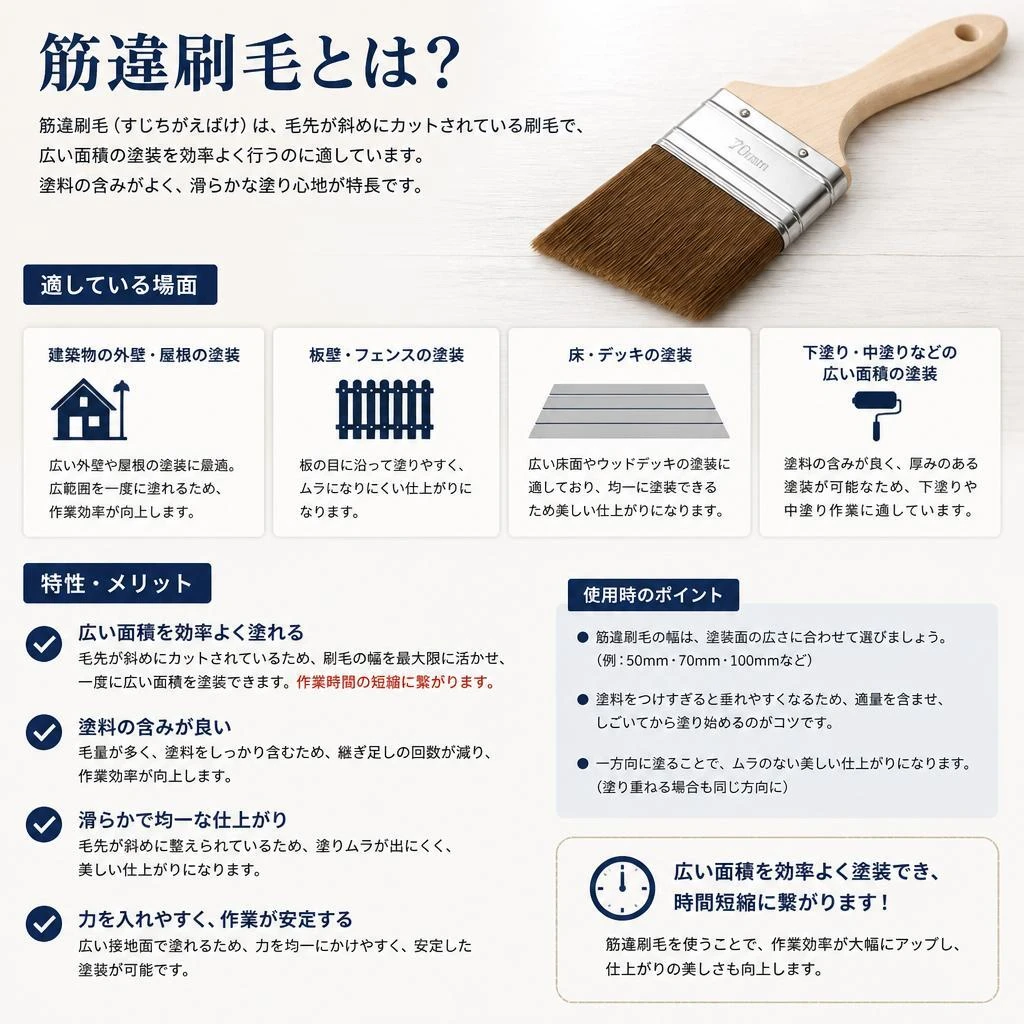 筋違刷毛の特長