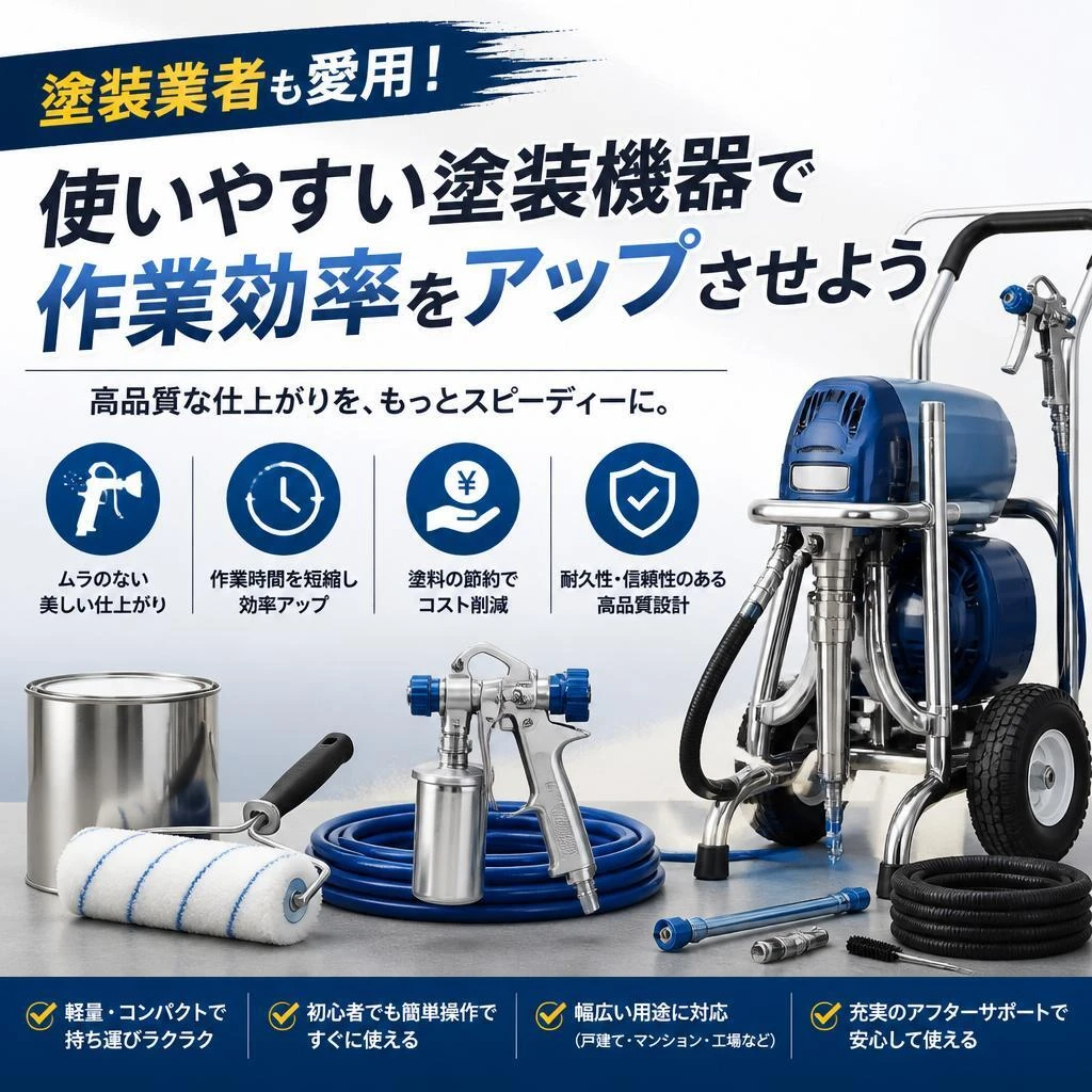塗装業者も愛用！使いやすい塗装機器で作業効率をアップさせよう