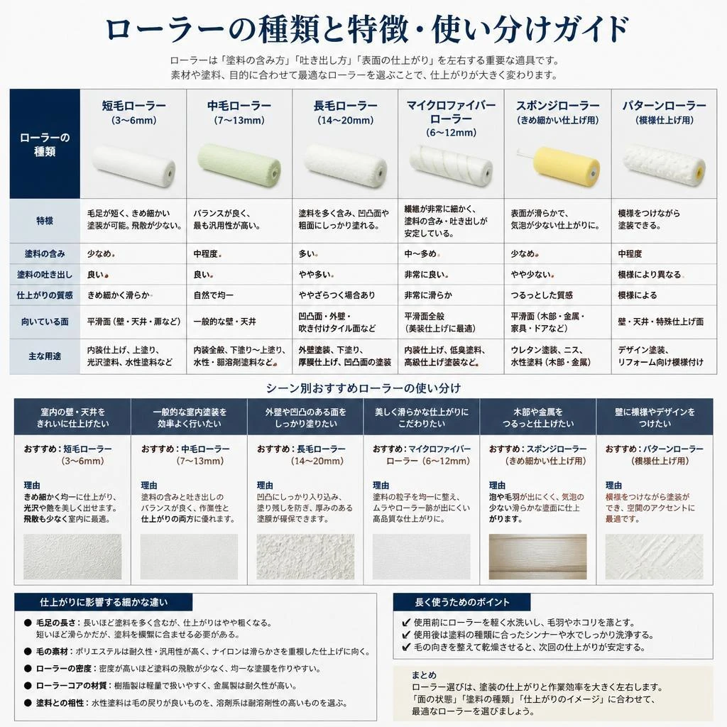 ローラーの種類を知ろう！