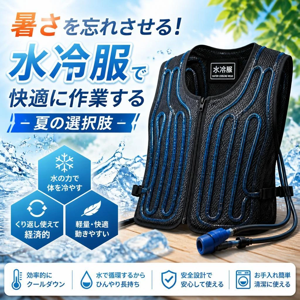 暑さを忘れさせる！水冷服で快適に作業する夏の選択肢