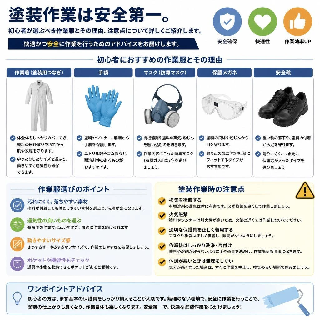 安全な作業のための作業服選び