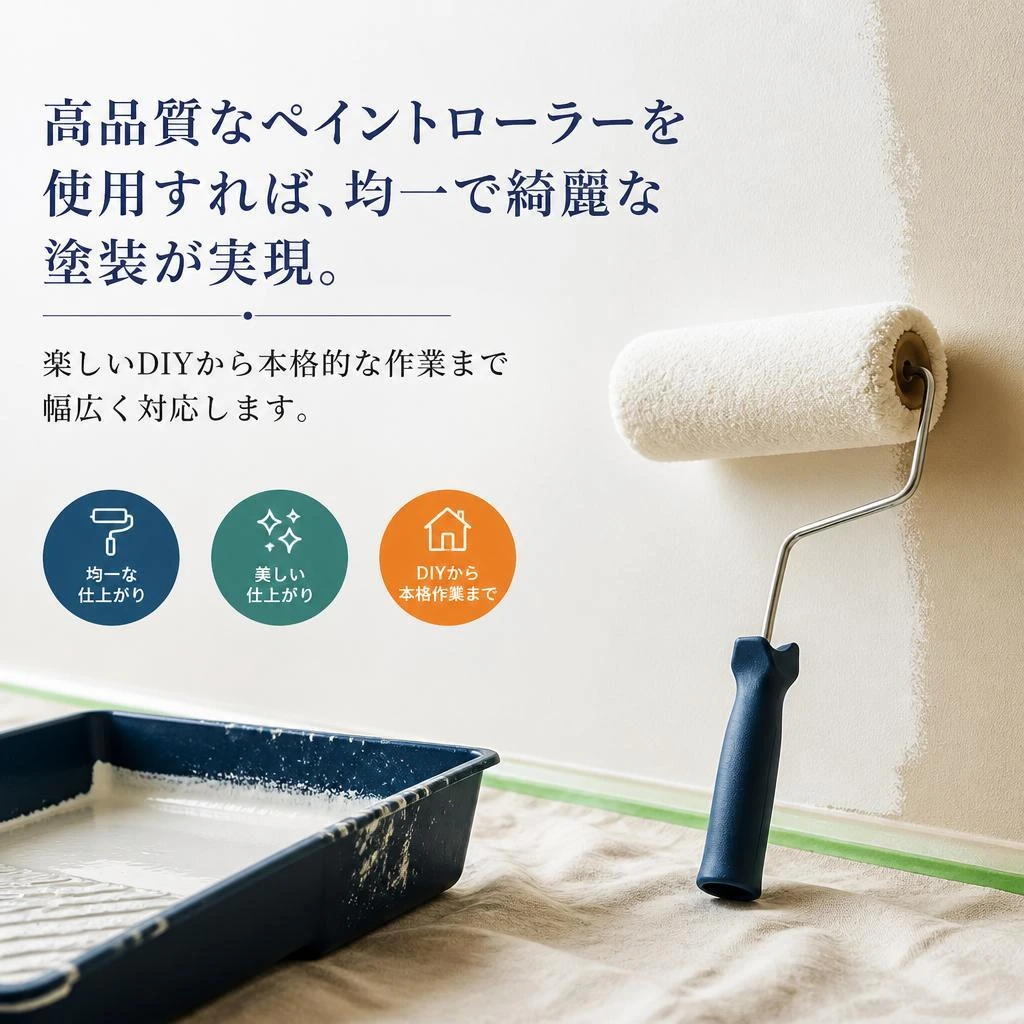 ## ペイントローラーで簡単に美しい仕上がり