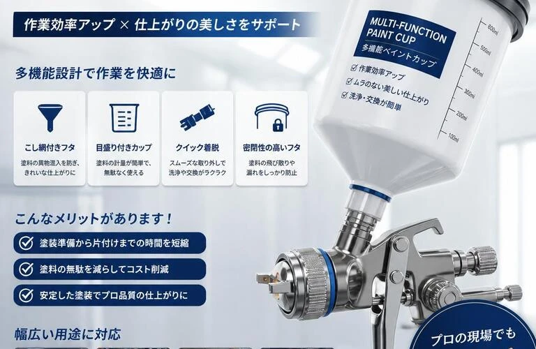 塗装作業をスムーズに！多機能ペイントカップの魅力